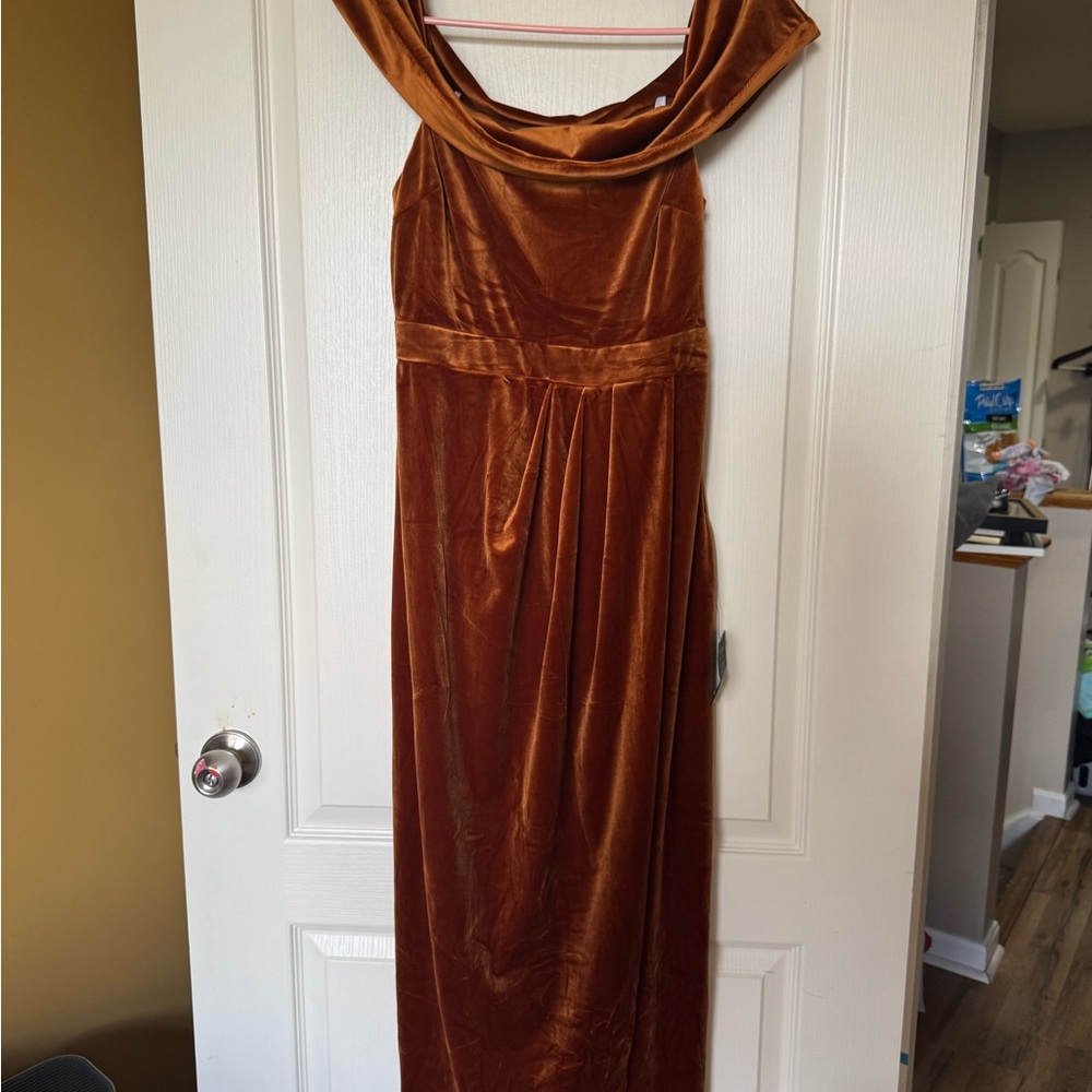 Elegant Velvet Gown in Rich copper